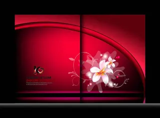 红色历程画册封面设计矢量素材