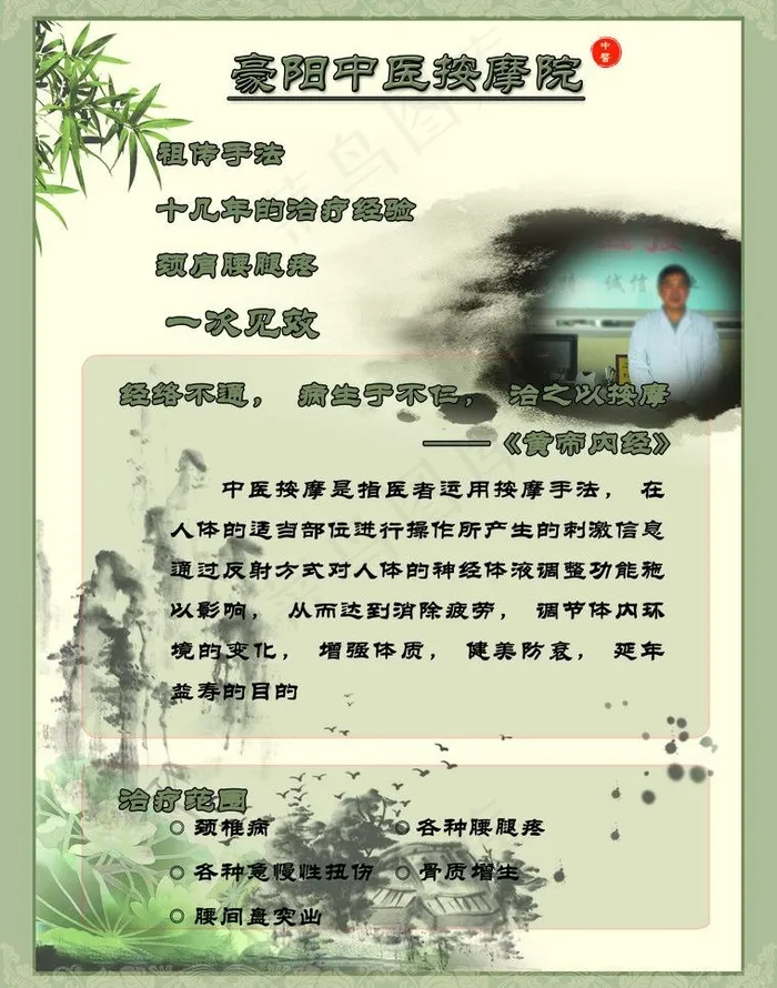 中医按摩图片psd模版下载