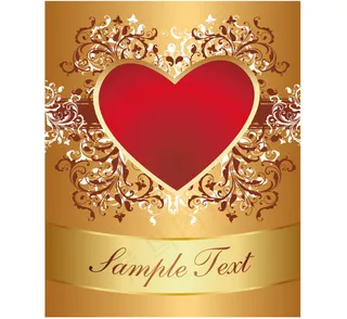 欧式心形花纹矢量素材