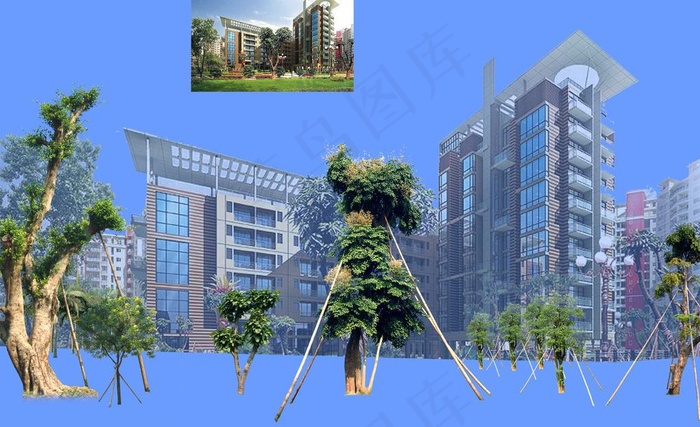 建筑效果图图片(4000X2665(DPI:72))psd模版下载