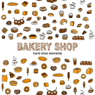 手绘面包元素