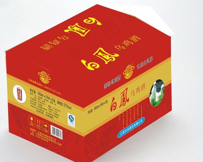 白凤 乌鸡酒 展开图图片cdr矢量模版下载