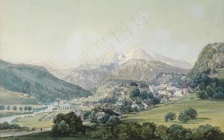 水彩风景插画图片