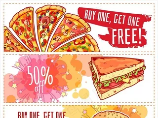 手绘快餐西餐促销banner