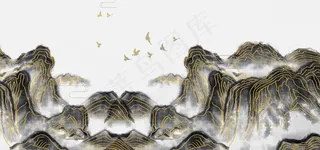 镶金朦胧山川地产高端背景