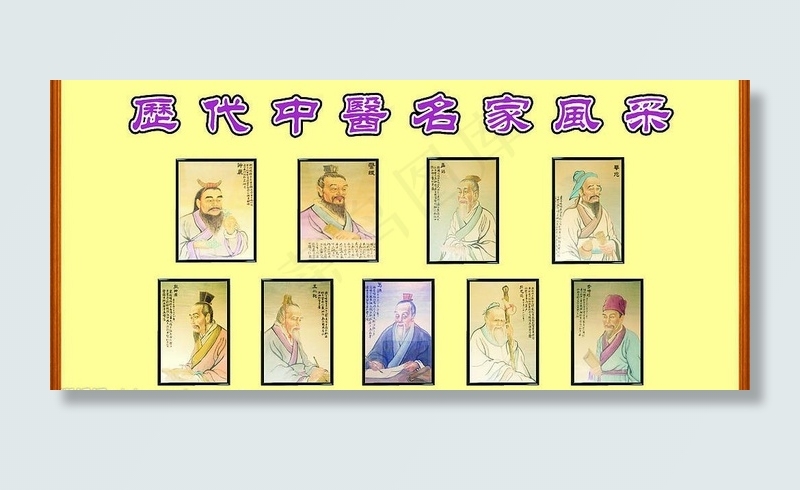 中医名家图片cdr矢量模版下载