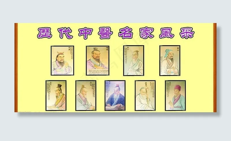 中医名家图片cdr矢量模版下载