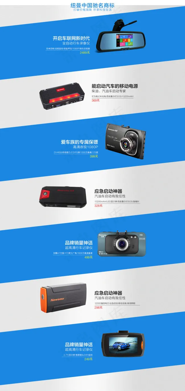 行车记录仪首页排版(1920X4040(DPI:72))psd模版下载
