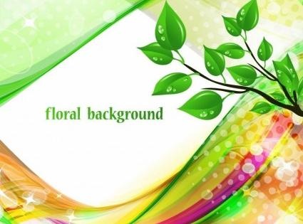 摘要背景明亮的绿色花eps,ai矢量模版下载