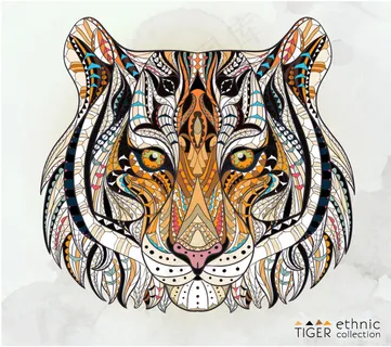 老虎花纹矢量图素材