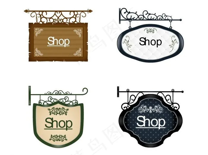 欧式复古吊牌矢量素材图片cdr矢量模版下载