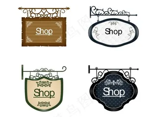 欧式复古吊牌矢量素材图片