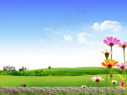 蓝色展板背景图片模板素材下载