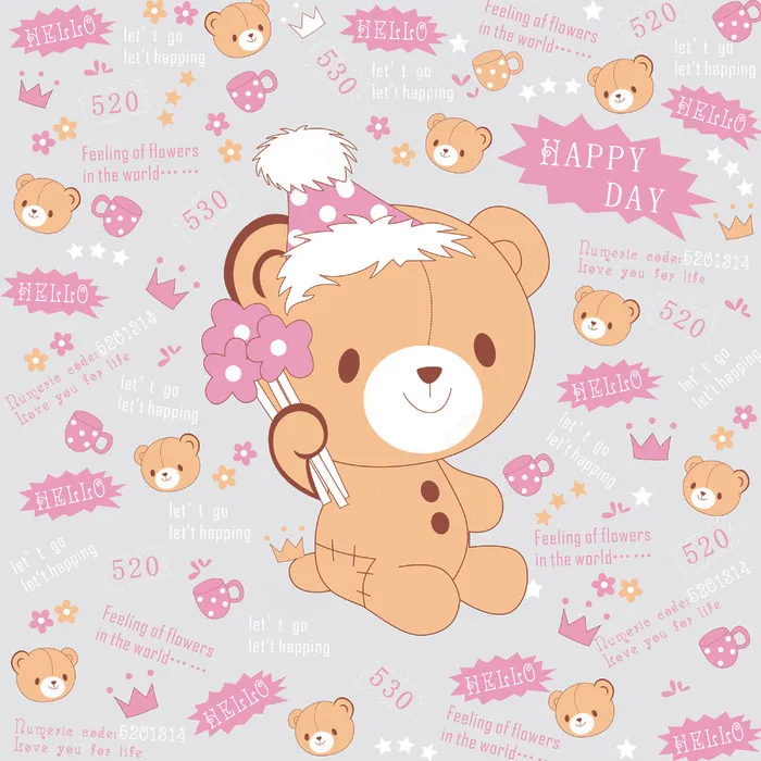 童装无袖裙小熊图案设计ai矢量模版下载