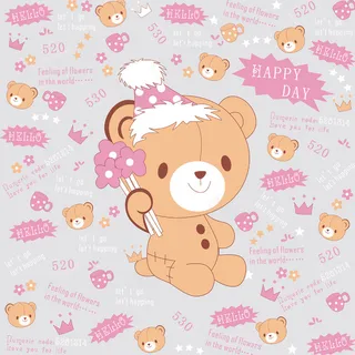 童装无袖裙小熊图案设计