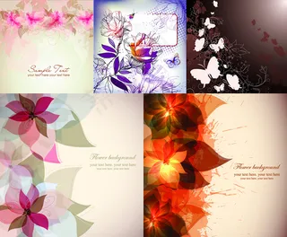 浪漫花卉背景矢量素材