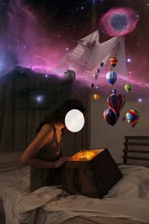 盒子火焰星云星空热气球 盒子火焰星云星空热气球