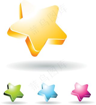 矢量立体五角星素材背景