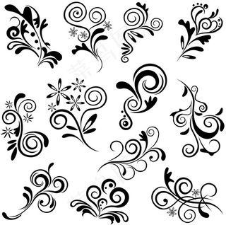 植物装饰图案的框架