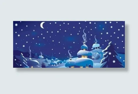 冬天的圣诞节场景矢量插画