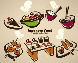 矢量手绘卡通食品插画素材