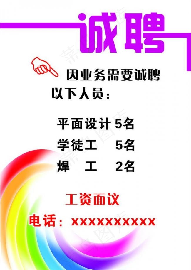 诚聘招聘海报图片cdr矢量模版下载