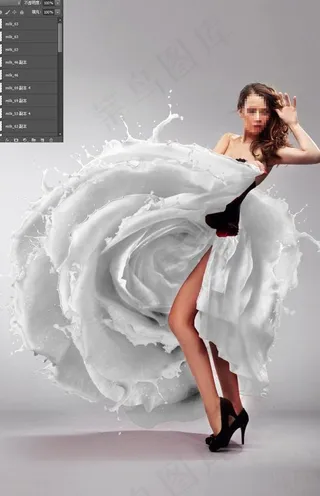 psd牛奶跳舞的女人图片