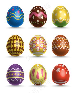 矢量3D复活节彩蛋