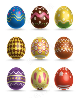 矢量3D复活节彩蛋