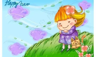 韩国快乐儿童矢量插画39