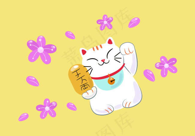 招财猫元素ai矢量模版下载