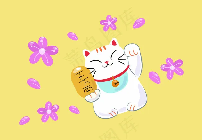 招财猫元素ai矢量模版下载