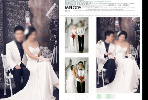 复古时尚婚纱图片