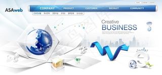 蓝色科技素材psd网页模板