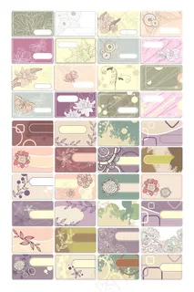 线描花朵卡片主题矢量素材