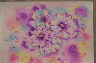 水彩手绘花卉 服装图片