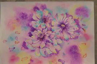 水彩手绘花卉 服装图片