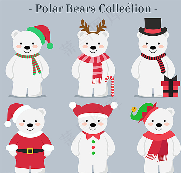 可爱北极熊矢量素材图片