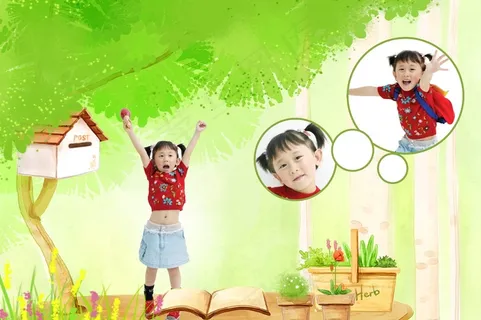 月亮天使-儿童相册PSD分层模板,免抠元素 月亮天使-儿童相册PSD分层模板,免抠元素