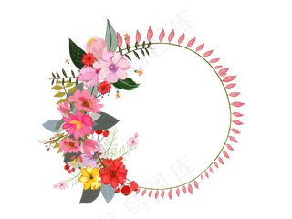 花瓣花边框花环玫瑰花樱花唯美花瓣素...