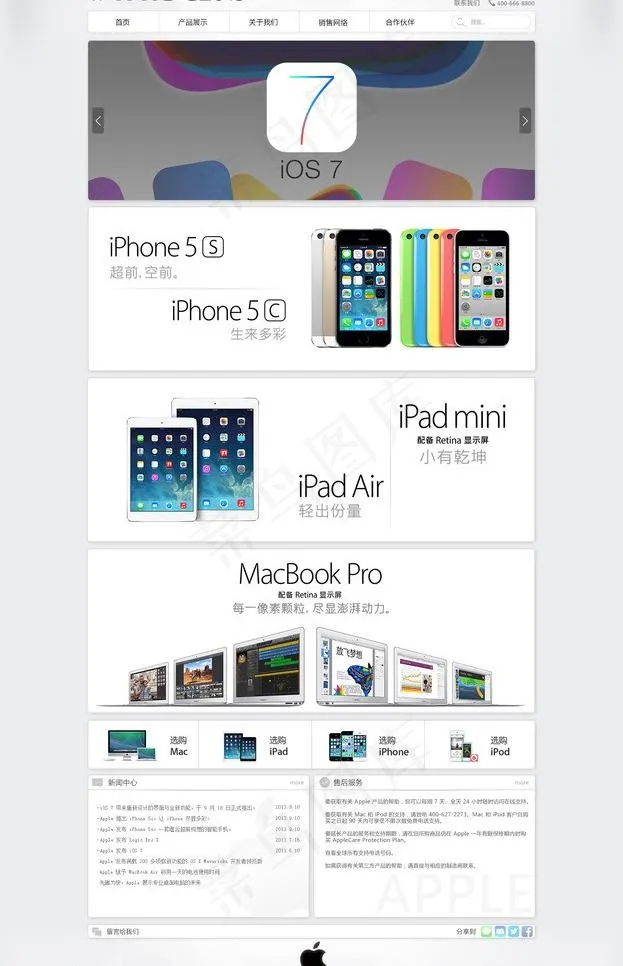 苹果wwdc2013图片psd模版下载