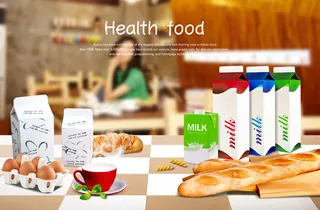 面包牛奶鸡蛋健康食物