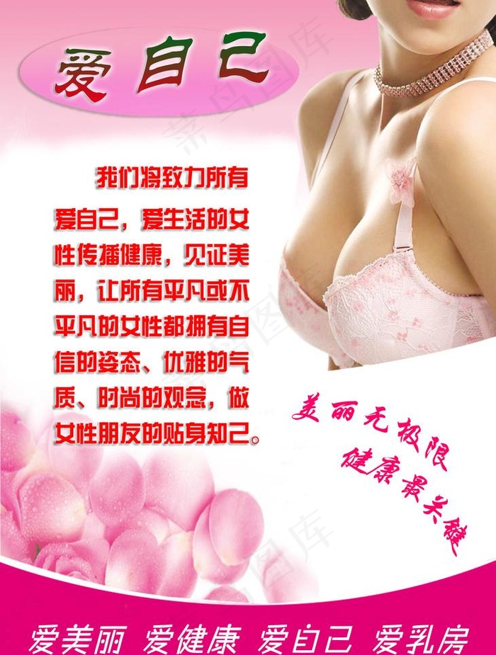 关爱乳房关爱女性健康展板(竖版)图...