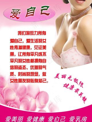 关爱乳房关爱女性健康展板(竖版)图...