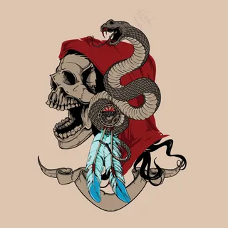 印花矢量图 异域风情 人物 骷髅 ...