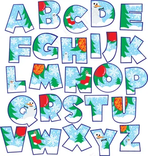 创意的圣诞字母矢量元素集04