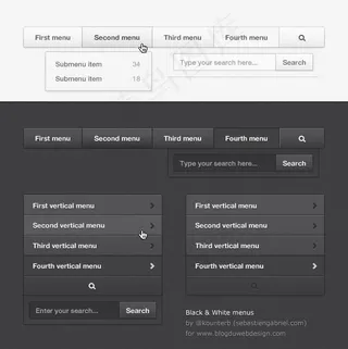 黑色网页模板psd素材