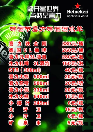 喜力啤酒价格单