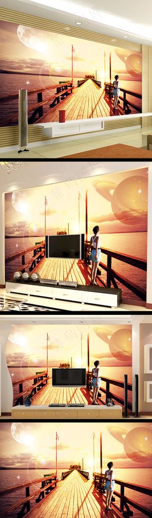 海边海景电视背景墙设计