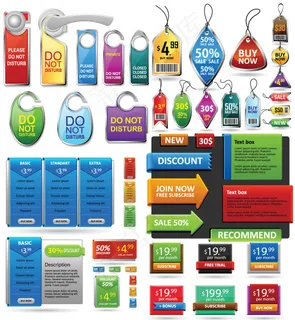 精致的标签门牌与网页包角——矢量素...
